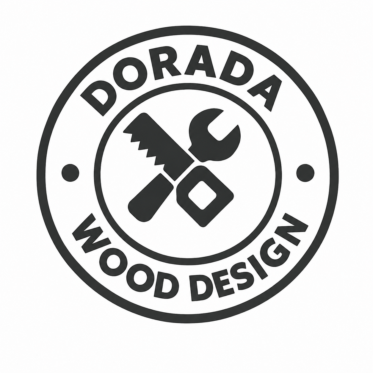 Logotipo circular de Dorada Wood Design